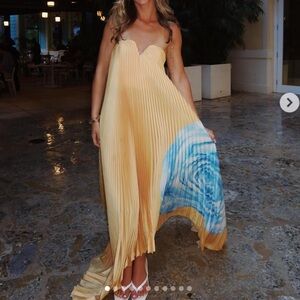 L’idee Black tie Gown Strapless Orange and Blue dress